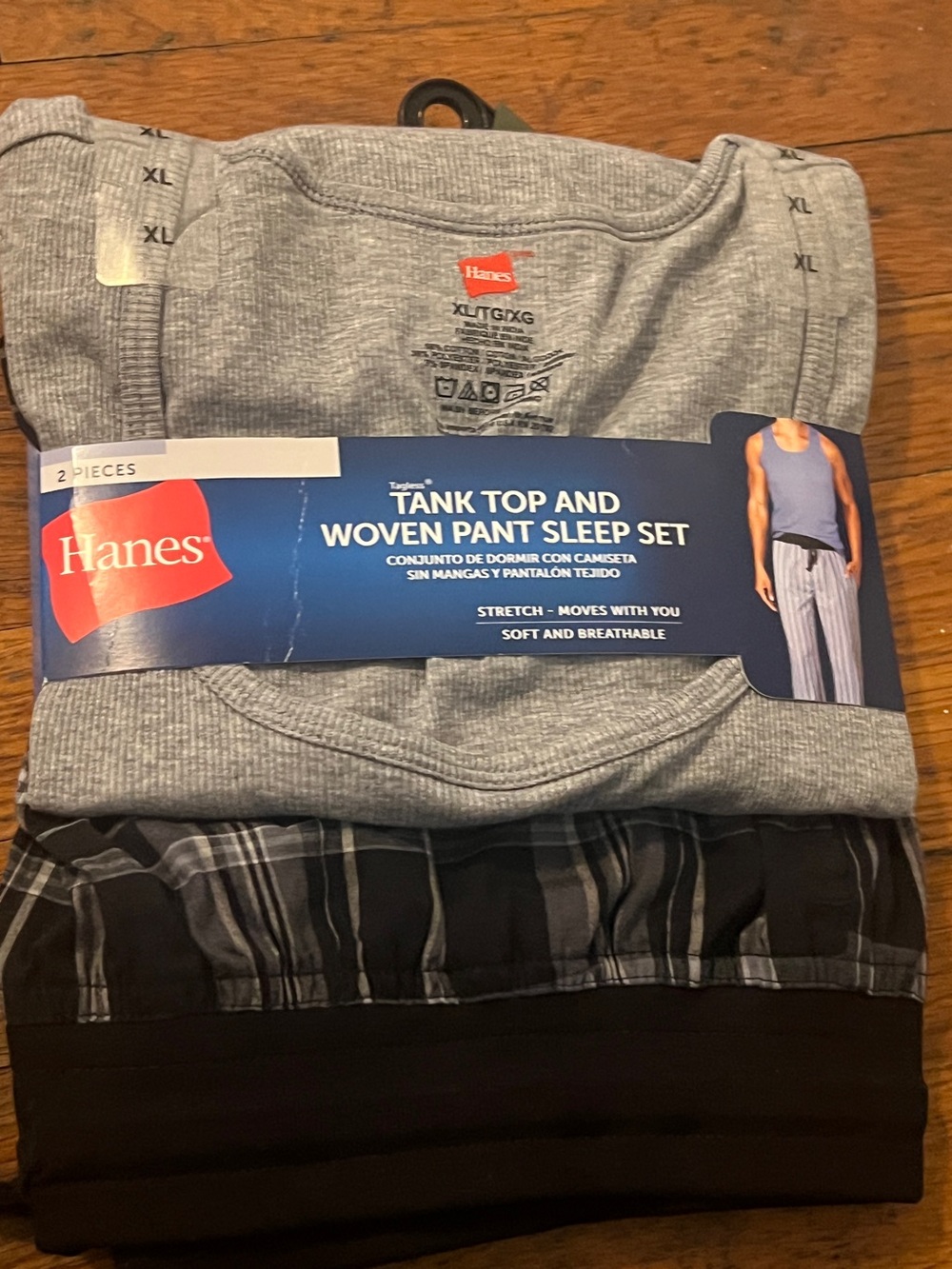 Hanes Tank Top & Woven Pant Sleep Set Size XL New